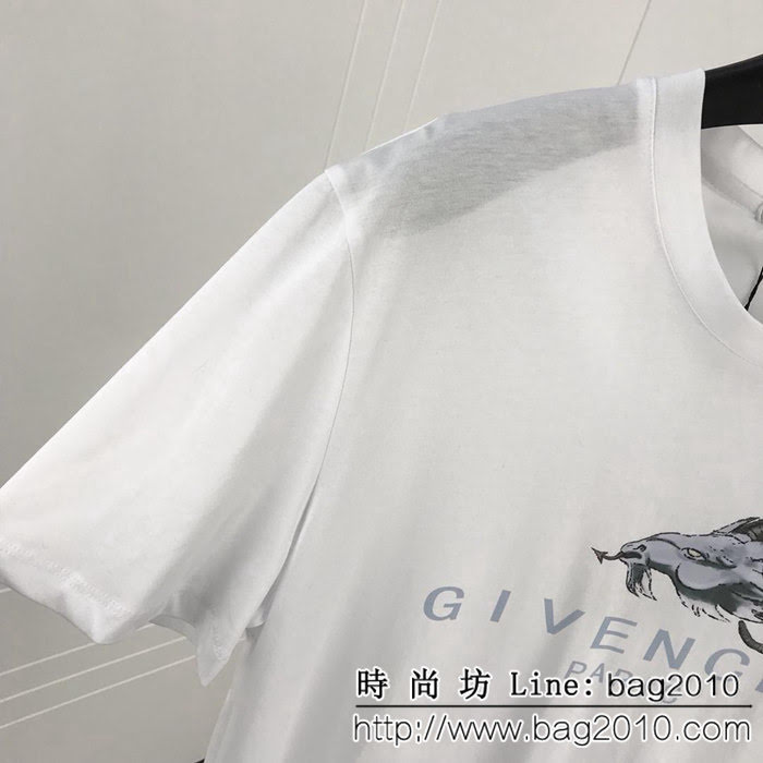 GVC紀梵希 19早春新款 蛟龍印花 雙股絲光棉 男款短袖 ydi1541